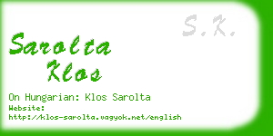 sarolta klos business card